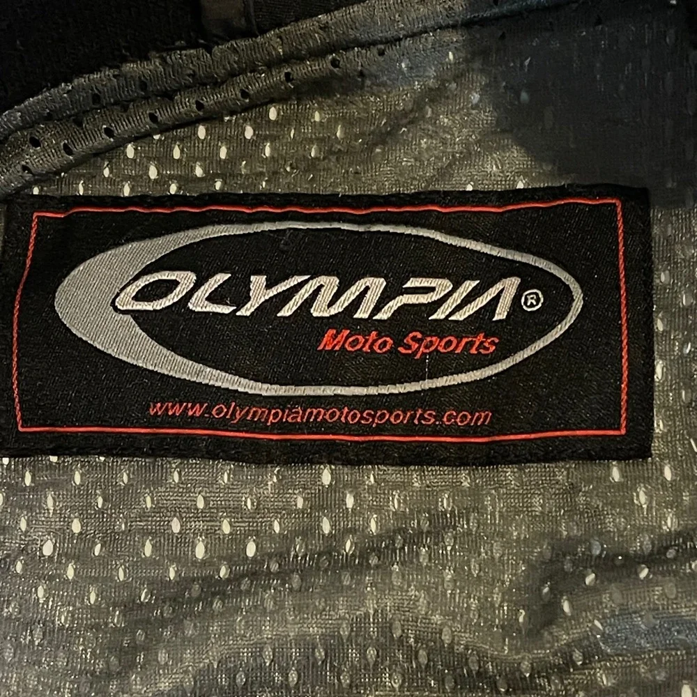 Olympia Moto Sports Jacket Mens Large Gray Ripstop Nylon Full Zip Motorcycle